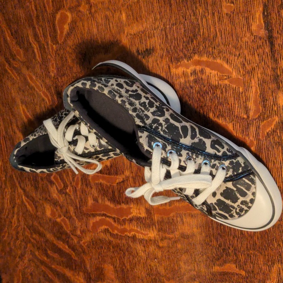 Coach Shoes - Coach Barrett Patent Leather Leopard Sneakers Brown Black Size 7 1/2B
